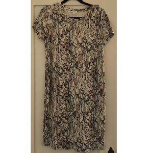 COS Marble Print Short Sleeve Dress XS